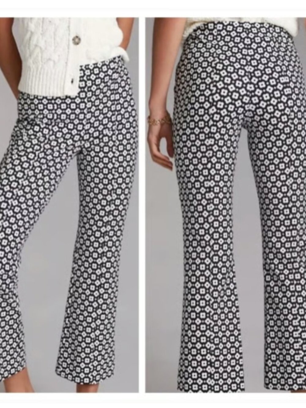 Maeve by Anthropologie The Margo Kick-Flare Cropped Pants in Floral Print